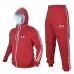 ARD CHAMPS™ Fleece Tracksuit Hoodie Trouser MMA Gym Boxing Running Jogging Suit (Red)